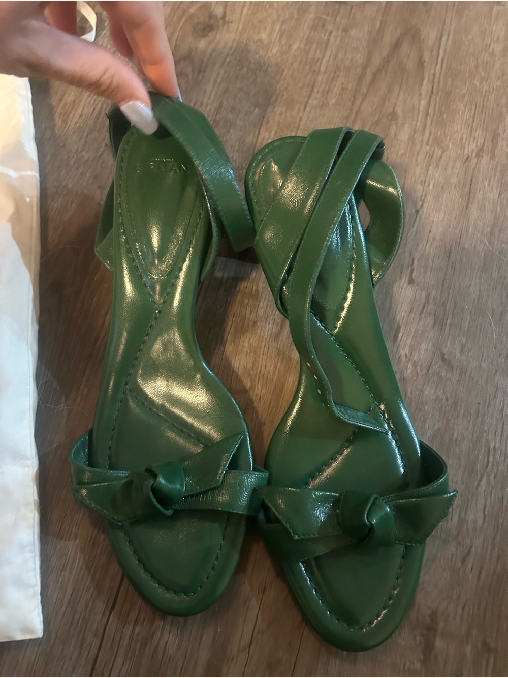 Green Leather Women’s Sandals